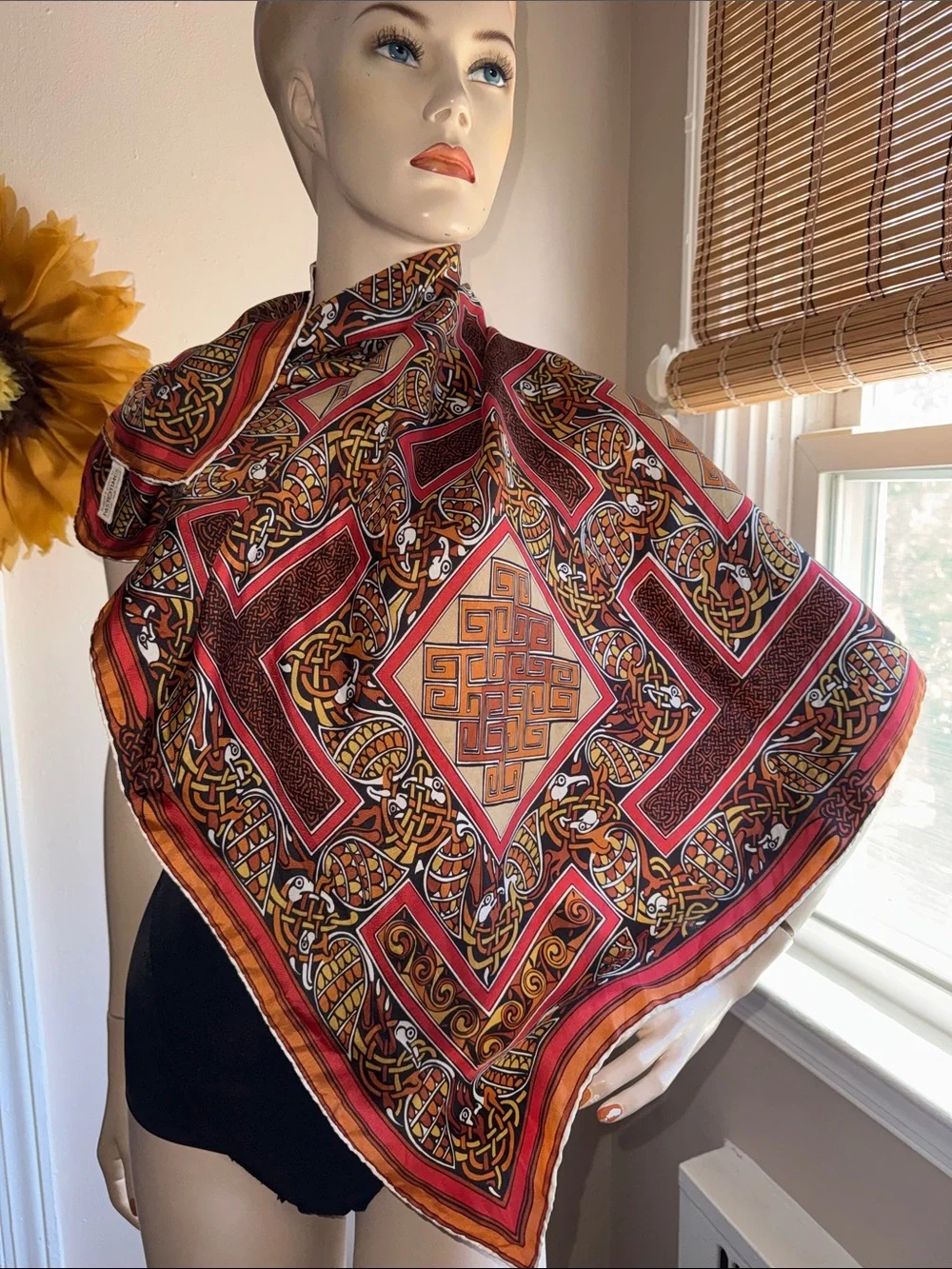 Past Times Vintage Abstract Silk Scarf
